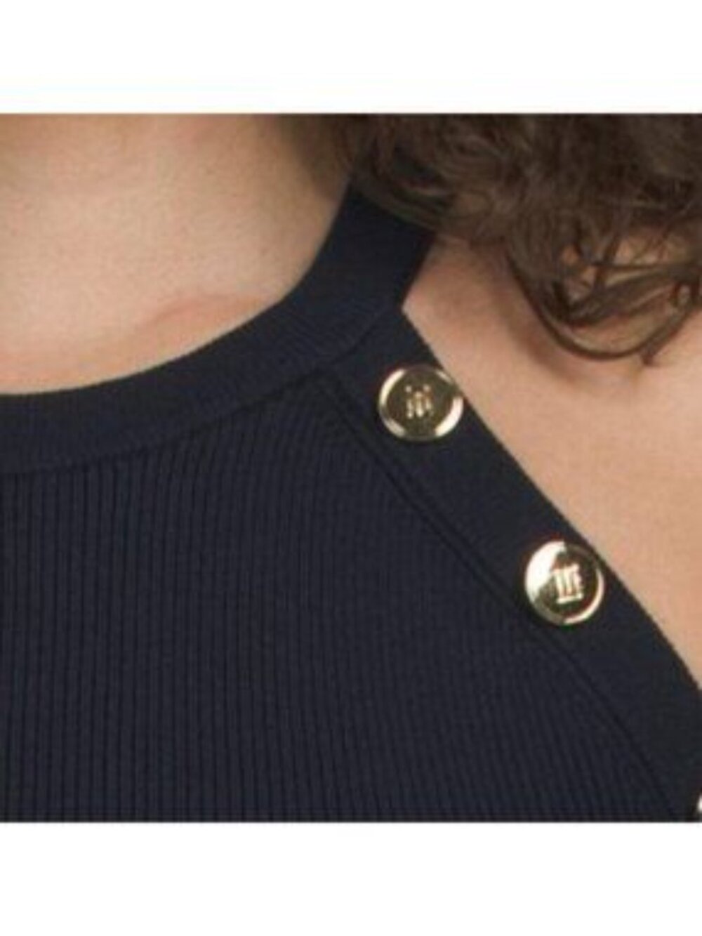ELIE TAHARI Sleeveless Halter Crew Neck Rib Pull Over Top - Picture 3 of 3